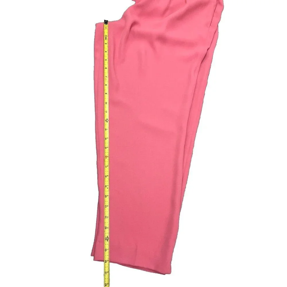 Boden Melina Pink Poppy Paperbag Pants Belted High Rise Straight Leg Size 10R - Picture 5 of 15